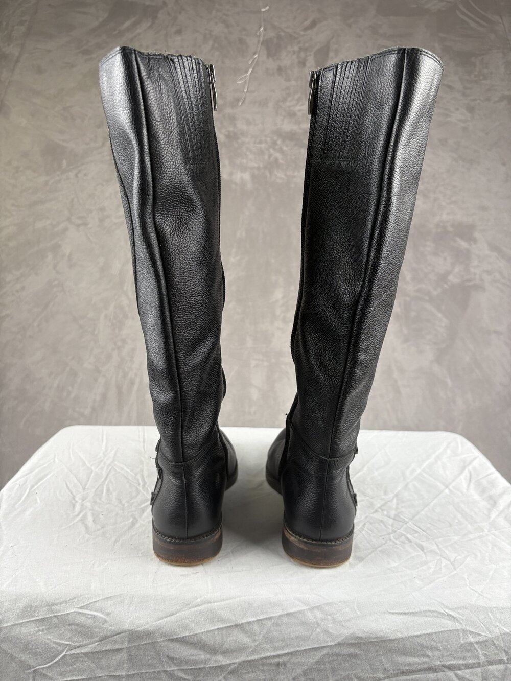 Franco Sarto Black Leather Knee-High Boots Size 7 - Picture 7 of 11